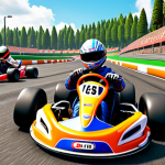 ** A vibrant scene of Kart Rider game with new tracks and vehicles, focusing on exciting racing action and updated graphics.

**