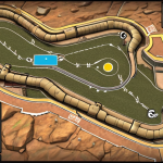 **A detailed tactical map of a KartRider track, highlighting hidden routes and strategic power-up locations. Overlaid with Urdu script annotations.**