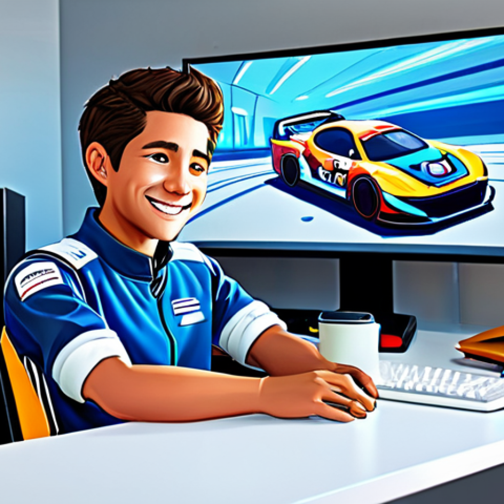 KartRider Fan Art Creation**

"A fully clothed artist creating digital fan art of a KartRider character in a bright, colorful studio. The artwork on the screen shows a cute, stylized version of the character racing. The artist is smiling and focused. Background includes art supplies and a clean desk. Safe for work, appropriate content, family-friendly, perfect anatomy, correct proportions, professional illustration, high quality."

**