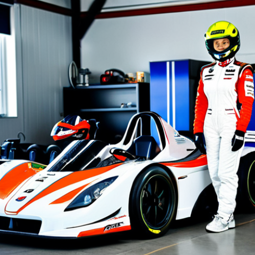 Home 16 카트라이더 업데이트 패치 포인트 - **Prompt:** A professional female race car driver in a fully clothed, modern racing suit, helmet on,...
