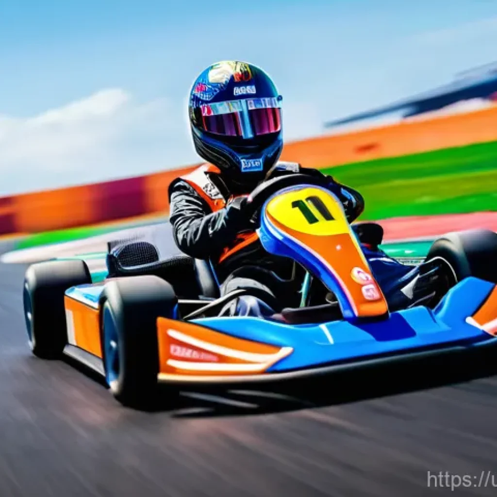 카트라이더 스피드전 팁 모음 - **Prompt:** A dynamic, low-angle shot of a vibrant KartRider kart exploding off the starting line. T...