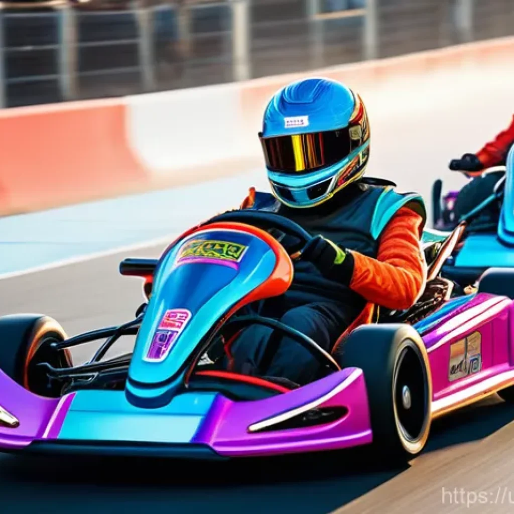 카트라이더 플레이 영상 편집 - **Dynamic Kart Race Finish:** A vibrant, high-energy image of a diverse group of four kart racers, e...