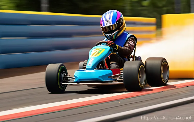 카트라이더 초보 유저와 글로벌 커뮤니티 활용 - **Dynamic Kart Race - Corner Drift with Power-Up:**
"A vibrant and action-packed scene from a Ka...