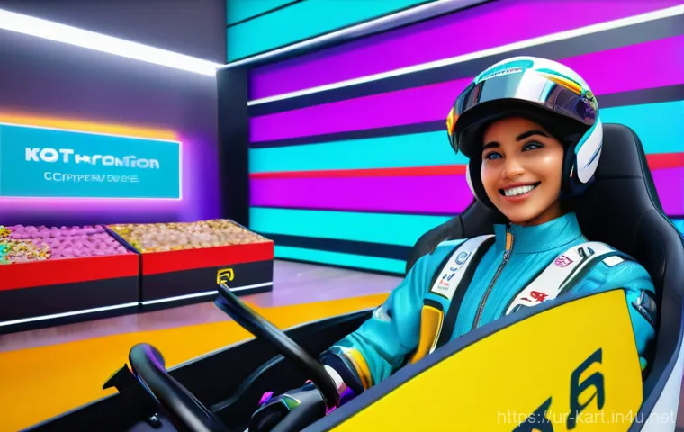 카트라이더 초보 유저의 이벤트 활용 공략 - **Prompt:** A vibrant and optimistic scene featuring a new KartRider player, a young adult (male or ...