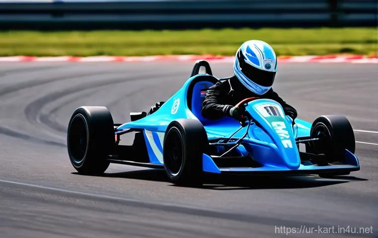 카트라이더 드리프트 초급 강의 - **Prompt for a Speed Kart on a long straight track:**
"A futuristic, sleek red Speed Kart, highl...