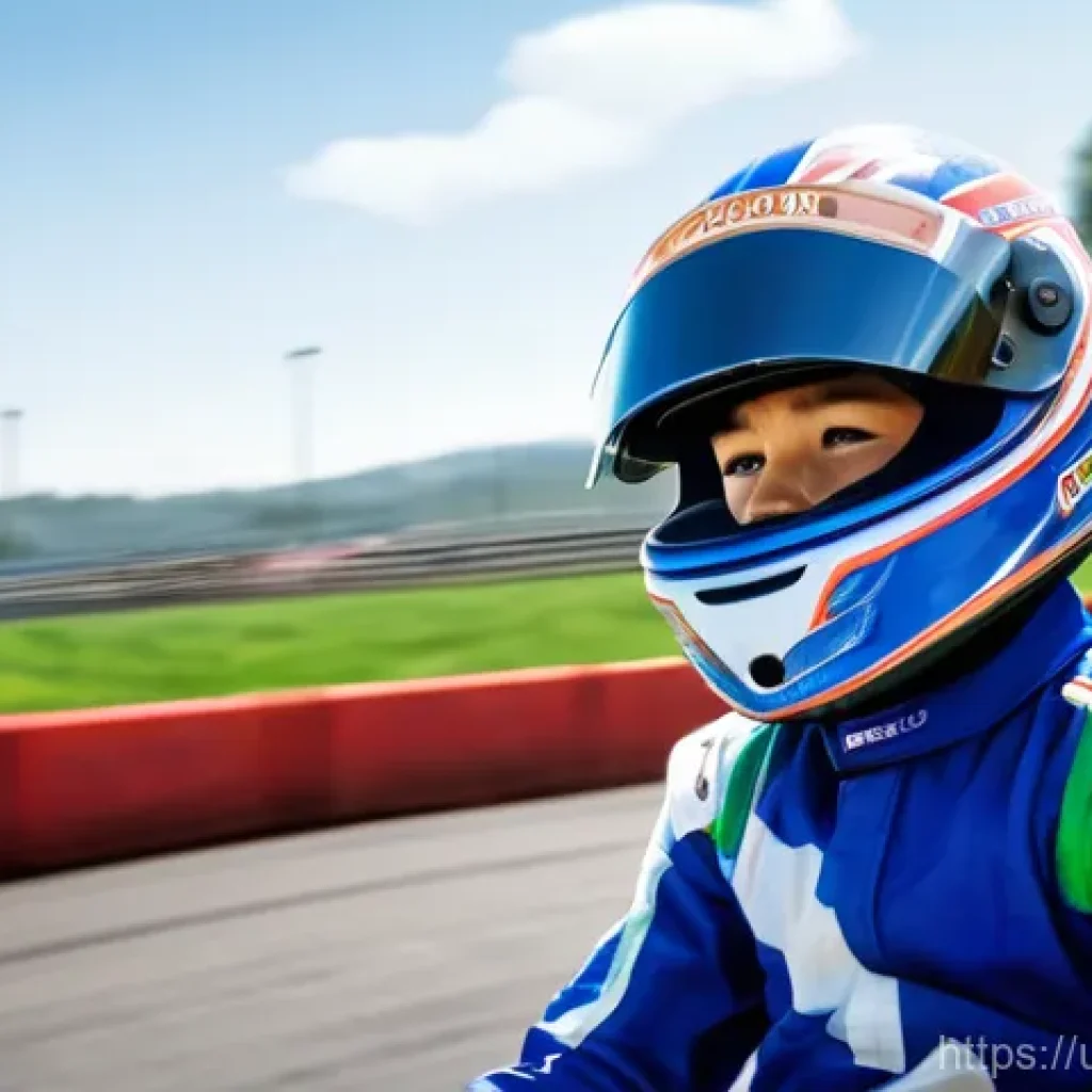 카트라이더 초보자를 위한 기본 기술 - **Prompt for "First Steps, First Race":**
"A determined young kart racer, a boy or girl around 1...