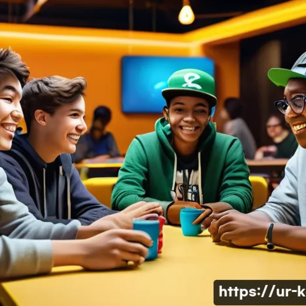 카트라이더 스트리머 커뮤니티 링크 - **Prompt:** A vibrant, dynamic illustration depicting a diverse group of young adults (teens and ear...