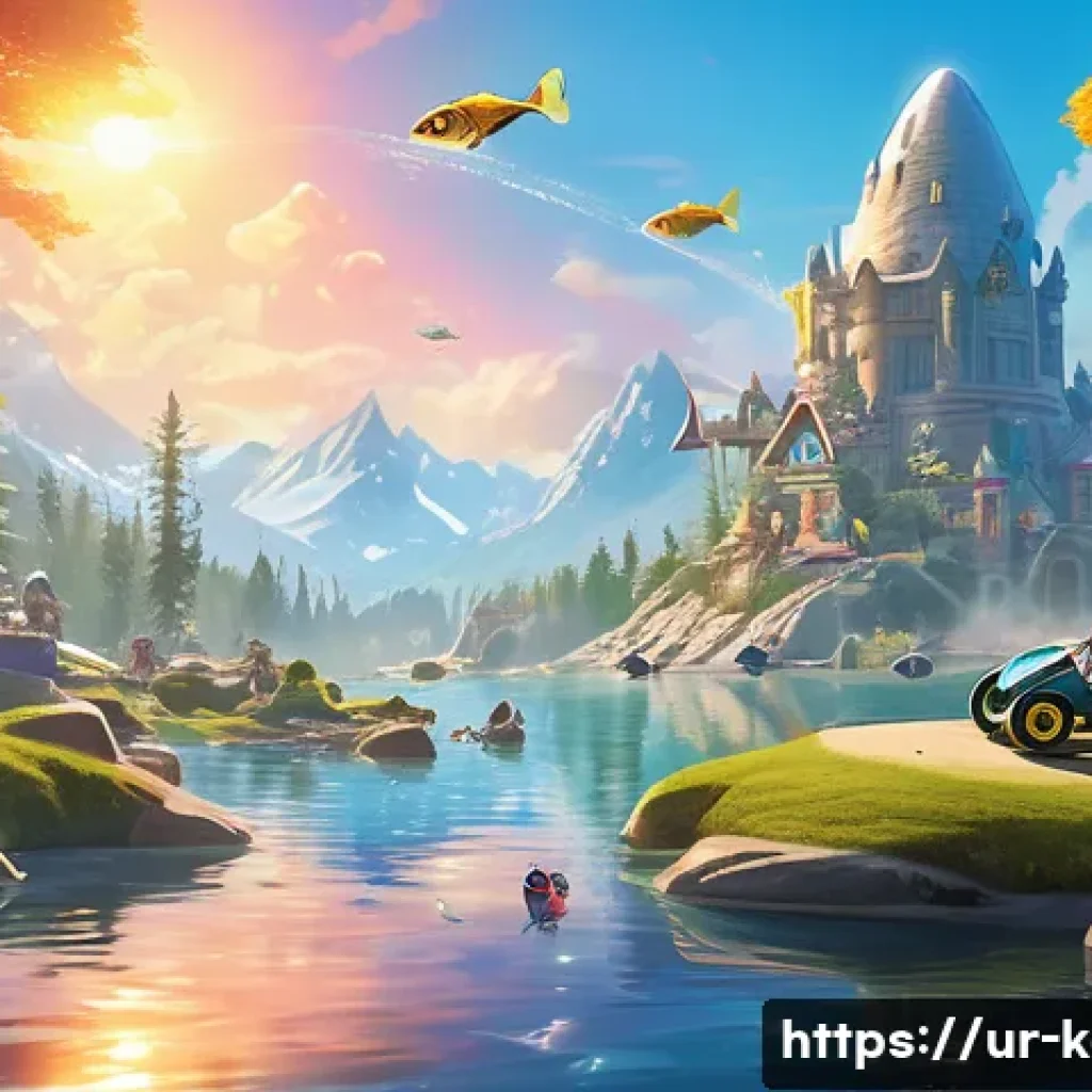 카트라이더 공식 리그 업데이트 - **Magical Fishing and Racing at Rushmore Farms Fishery**
An imaginative and vibrant illustration...