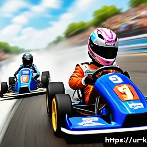 카트라이더 킹오브트랙 공략법 - **Prompt:** A dynamic, high-energy illustration of the starting line of a "KartRider King of Track" ...